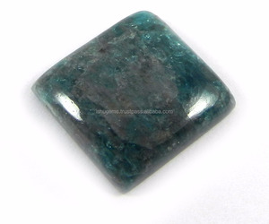 Apatita neón natural cabujón de 4.44 g, cuadrada de 18 mm, piedra preciosa para joyería - Product Image 1
