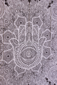 Tapices con estampado de Mandala indio bohemio a mano de Hamsa, hoja colgante de pared para sala de estar, esterilla de Yoga, manta de doble tamaño Aubusson - Product Image 4