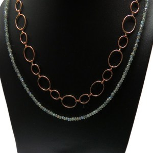 Collier en corde perlée en argent sterling 925 avec labradorite, style bohème chrétien, collection Simple Beauty de Shri Ashapura Jewels pour femme - Product Image 3