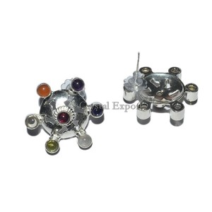 7 Chakra Heart Earrings - Product Image 3
