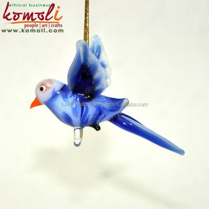 รูปแกะสลักนกแก้วสีสันสดใสของตกแต่งเครื่องประดับแก้วคริสต์มาสตามสั่ง - Product Image 5