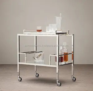 Stainless Steel High Quality Trolley Suppliers Modern Natural Finish Best Quality Designer Dining Living Room Trolley - Product Image 1
