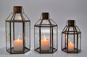 โคมไฟเหล็กและกระจกใสสำหรับตกแต่งคริสต์มาสทำด้วยมือสำหรับตกแต่งบ้าน - Product Image 2