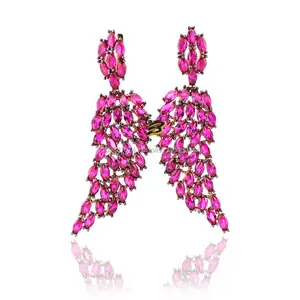 กุหลาบชุบทอง925พันเงินสเตอร์ลิงสีชมพูเทวดาปีกต่างหู - Product Image 1