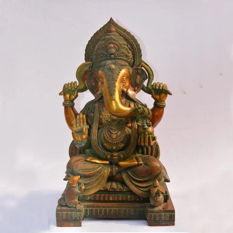Big Ganesha Statue a Indian handmade metal craft figure