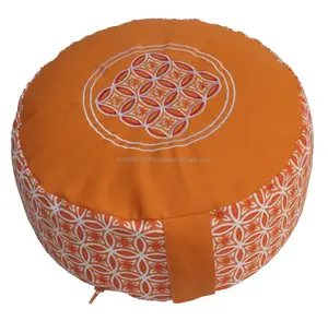 performing Yoga Indian made Buckwheat Zafu Meditation Cushion