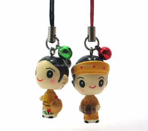 Estatuilla de poliresina, pareja vietnamita para regalo de recuerdo y llaveros - Product Image 1