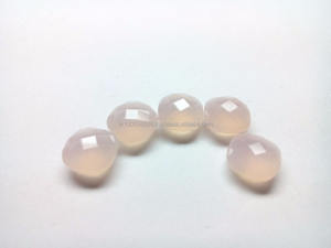 พลอยแคลซิโดนีสีชมพูธรรมชาติ 100% แบบกึ่งมีค่า รูปทรงดับเบิ้ลเชคเกอร์ พร้อมการเจียระไนแบบซอฟท์พาสเทล สำหรับทำเครื่องประดับและตกแต่ง - Product Image 2