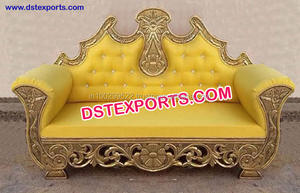 Sofá italiano de Metal y latón para boda, asiento de amor dorado, moderno, para boda, dos asientos - Product Image 4