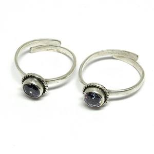 Amour Attraction violet CZ 925 argent Sterling bague d'orteils en pierre précieuse vente en gros bijoux en argent bijoux en argent faits à la main - Product Image 3