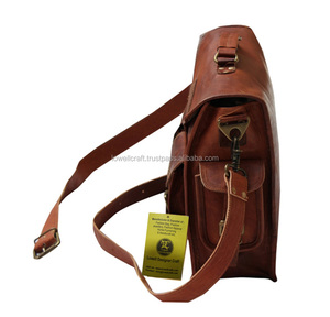 Men's Genuine Leather Satchel <b>Shoulder</b> Bag Classic Style With Buckle Closure Durable Design For Business Use - Product Image 2