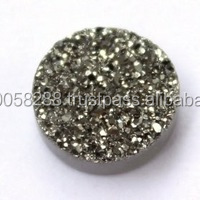 Argent foncé naturel Pletinium couleur Druzy plat rond pierre précieuse de haute qualité avec jeu de couleur/taille de feu 8-13mm - Product Image 2