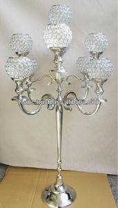 เชิงเทียนสีเงินขนาด9ดวง, เชิงเทียนคริสตัลทรงกลมสำหรับตกแต่งในงานแต่งงานเชิงเทียนโคมไฟและขวดโหลใส่เทียนอื่นๆ - Product Image 4