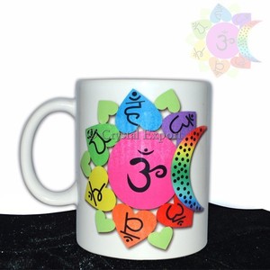 Seven Chakra Om Printed Ceramic Cup : Chakra Cup - Buy Wholesale Chakra Cup - Product Image 1
