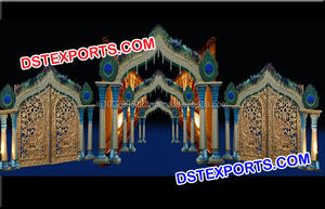 Décorations indiennes en cristal d'allée de mariage piliers de mariage en fibre pour porte d'entrée, piliers de sculpture de fleurs pour porte de bienvenue USA - Product Image 3