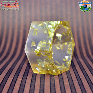 Papel de aluminio de oro brazalete pulsera brazalete de lucite joyería - Product Image 4