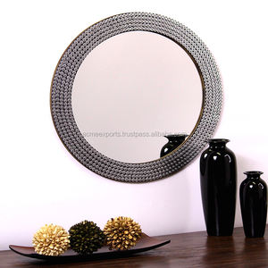 Indian Handicraft Round Iron <b>Wall</b> <b>Mirror</b> <b>Decorative</b> Metal Design - Product Image 1