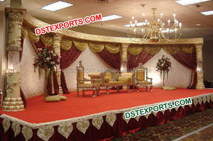 มุสลิมMehandi Stage Decorกับร่มงานแต่งงานตกแต่งเวทีงานแต่งงานSangeetสวยStage - Product Image 2