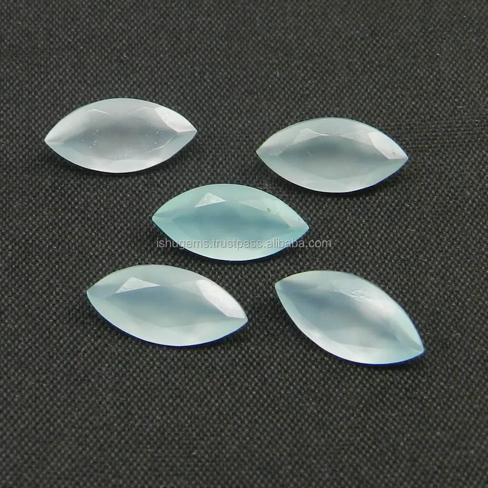 Natural Aqua Chalcedony 12x6mm Marquise Cut 1.6 Cts Gemstone Making for Jewelry