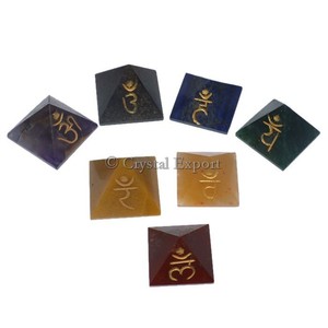 Juego de discos de chakra de ágata grabada con caja de regalo acrílica Feng Shui de piedras preciosas-Recuerdo curativo natural - Product Image 5