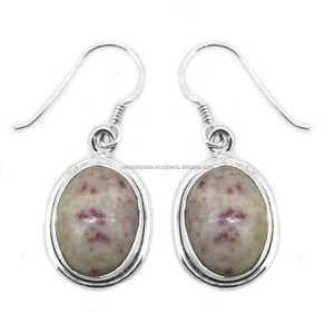 Pendientes de gancho baratos de piedras preciosas de cinabrio hechos a mano estilo Vintage joyería mayorista proveedor pendiente asequible para mujer - Product Image 1