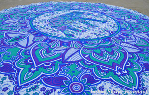 Indio bohemio 72 \ "hecho a mano Hippie Roundel Yoga Mat tapiz playa Tie Dye pared arte colgante de pared para decoración del hogar impreso Anime - Product Image 3