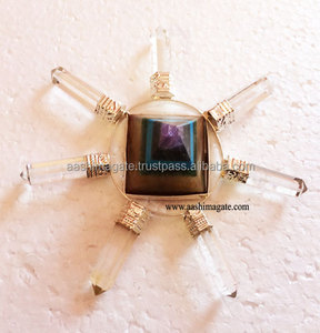 เครื่องกำเนิดพลังงานพีระมิด7ชิ้นทำด้วยมือ7ดินสอคริสตัลควอตซ์ฮวงจุ้ยงานฝีมือหินเรกิตามธรรมชาติ - Product Image 4