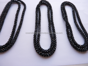 สร้อยคอลูกปัดสีดำธรรมชาติสไตล์คลาสสิกชุบโรเดียมและโรเดียมสำหรับงานแต่งงานและของขวัญ - Product Image 2