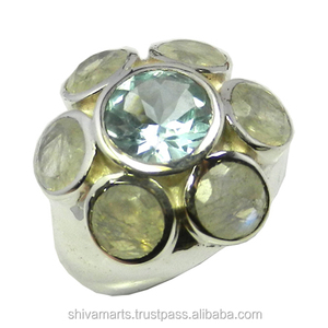 ขายดีเครื่องประดับทำด้วยมือคุณภาพดี925เงินสเตอร์ลิงสีรุ้งมูนสโตนแหวนพลอยหลายชนิดสำหรับปาร์ตี้ - Product Image 3