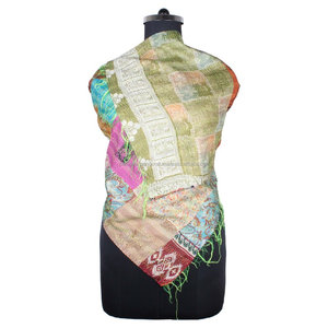 Kantha-Écharpe de Travail en Soie Fait Main, Style Vintage, Écharpe SC1444, Design Tendance, Étole, Hijab, Kantha Vintage - Product Image 1