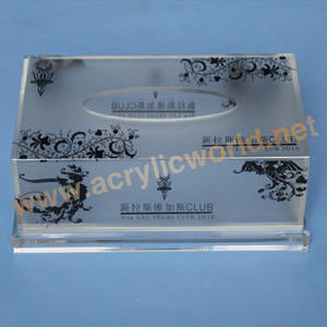 Diseño cuadrado de caja de pañuelos de acrílico transparente/caja de servilletas de hotel - Product Image 3