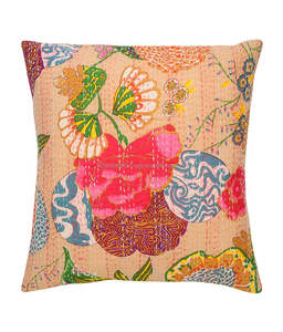 Fruit Print Tropicana Kantha <b>Cushion</b> <b>Cover</b> Tropical Kantha <b>Cushion</b> Pillow <b>Cover</b> Set Of 5 Pcs - Product Image 2