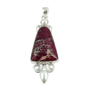 Authentique bijou Shri Ashapura, pendentif en argent plaqué avec perle de jaspe en forme de poire fantaisie, pour mariage, style chrétien classique - Product Image 6