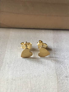 Boucles d'oreilles en argent sterling 925 avec cœur délicat en or Vêtements de tous les jours Bijoux fins pour mariages Anniversaires Fêtes Fiançailles - Product Image 2