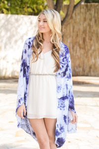 Cool Tie-Dye Dress For Woman's rojo azul y blanco Opciones de color - Product Image 2