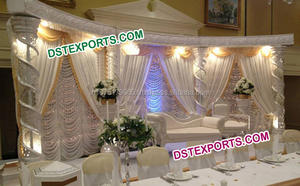 Conjunto de escenario de pilares de cristal de último diseño para bodas asiáticas, hermosos Pilares de fibra de cristal para decoración de sofá, nuevas decoraciones de boda - Product Image 3