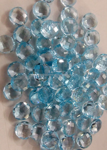 Topacio azul cielo natural Briolette Checker Cut Pera Shape Hecho a mano Piedras preciosas sueltas semipreciosas para la fabricación de joyas - Product Image 4