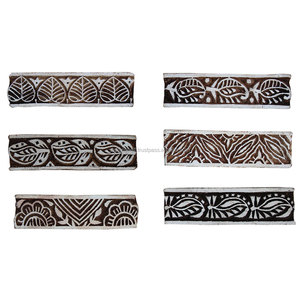 Bloques de impresión de madera florales vintage Bloques de madera a granel para imprimir en tela y lienzo - Product Image 1