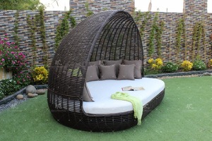 Muebles de Jardín de ratán de PE para exteriores, tumbona grande de diseño novedoso - Product Image 5