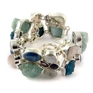 Shri Ashapura Jewels - Brazalete Infinito con Incrustaciones de Piedras Preciosas en Plata de Ley 925, Cordón Negro, Estilo Bohemio Cristiano - Product Image 5
