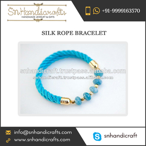 Handmade Happiness Elegant Sky Blue Color <b>Rope</b> <b>Bracelet</b> for Sale Price - Product Image 1