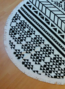 ผ้าขนหนูชายหาดกลมที่มีพู่ทำในตุรกีคอลเลกชัน RBT คุณภาพดีเยี่ยมผ้าฝ้าย100% - Product Image 2