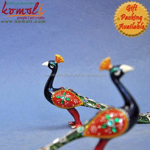 Statue de paon en émail aux couleurs vives, grande taille, décoration de la maison, en métal faite à la main - Product Image 4