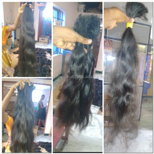 100% cabello crudo sin procesar a granel Buena retroalimentación Envío rápido Calidad superior Grado 12a Grado Directo Temple Cabello a granel - Product Image 2