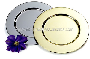 Silver Stainless Steel Charger Plate Dining Table Decorated Dishes & Plates Handmade Dinnerware Charger Plates - Product Image 6