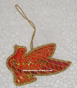 Handmade Zari Embroidery Christmas <b>Tree</b> <b>Ornaments</b> - Product Image 1