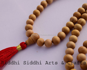 Riddhi Siddhi Sandal Wood Carving Round Golden Yellow Beads-Wooden Souvenirs From Rajasthan Box Packed - Product Image 6