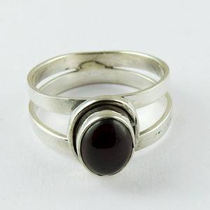 Fabuloso anillo de Plata de Ley 925 con forma ovalada de granate rojo, joyería de plata de moda india, joyería de plata fresca - Product Image 2
