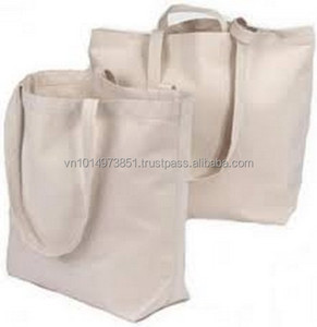 À la mode robuste coton poignée fermeture à glissière toile sac fourre-tout étanche personnalisable impression pour faire du shopping avec Logo personnalisé - Product Image 4