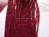 Perles Rondes Facettées en Grenat Rouge Pierre Naturelle Certifiées par un Certificat Tierce Partie pour la Fabrication de Bijoux